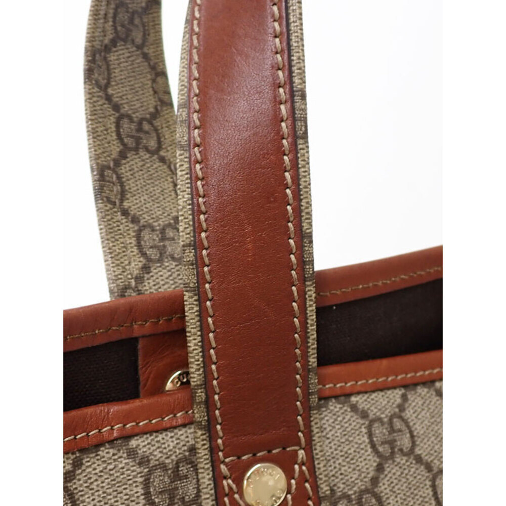 Gucci Beige GG Canvas bag Tote Supreme Loop Brown Web - Picture 7 of 9